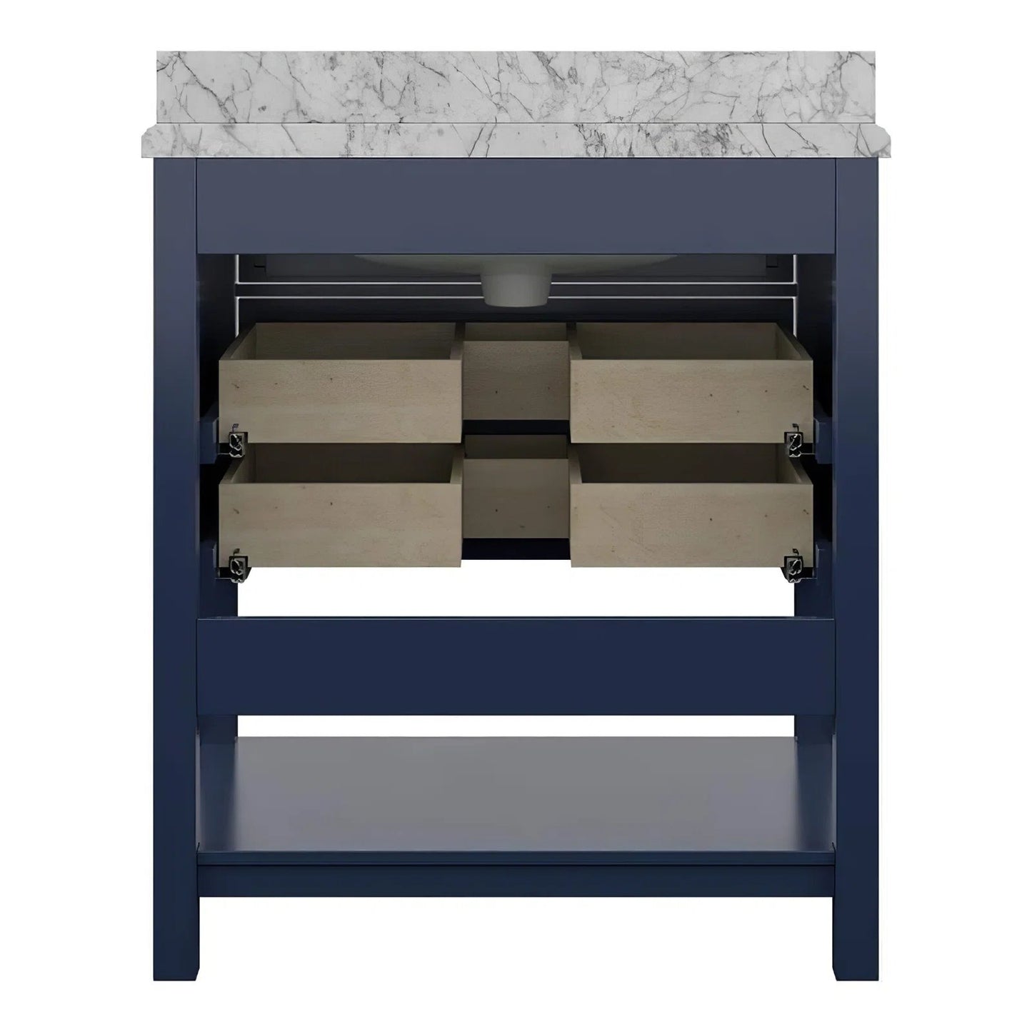 31" Single Sink Bathroom Vanity with Marble Top - Blue