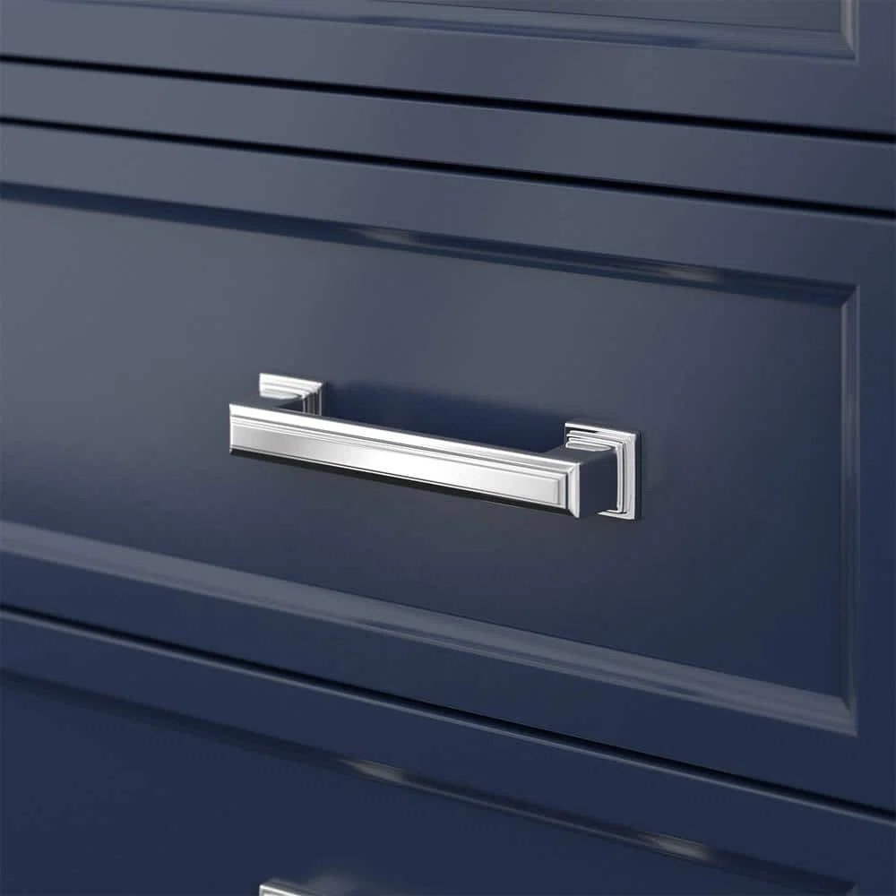 31" Single Sink Bathroom Vanity with Marble Top - Blue