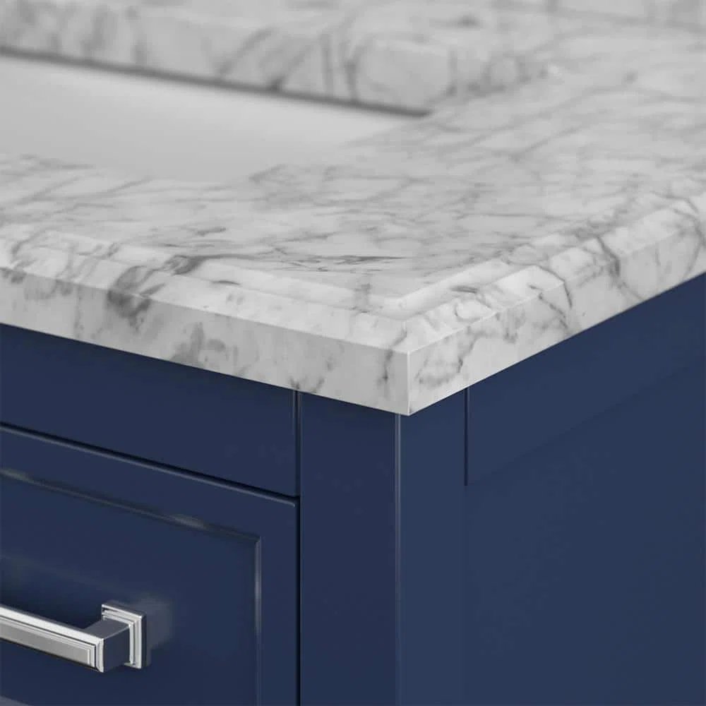 31" Single Sink Bathroom Vanity with Marble Top - Blue