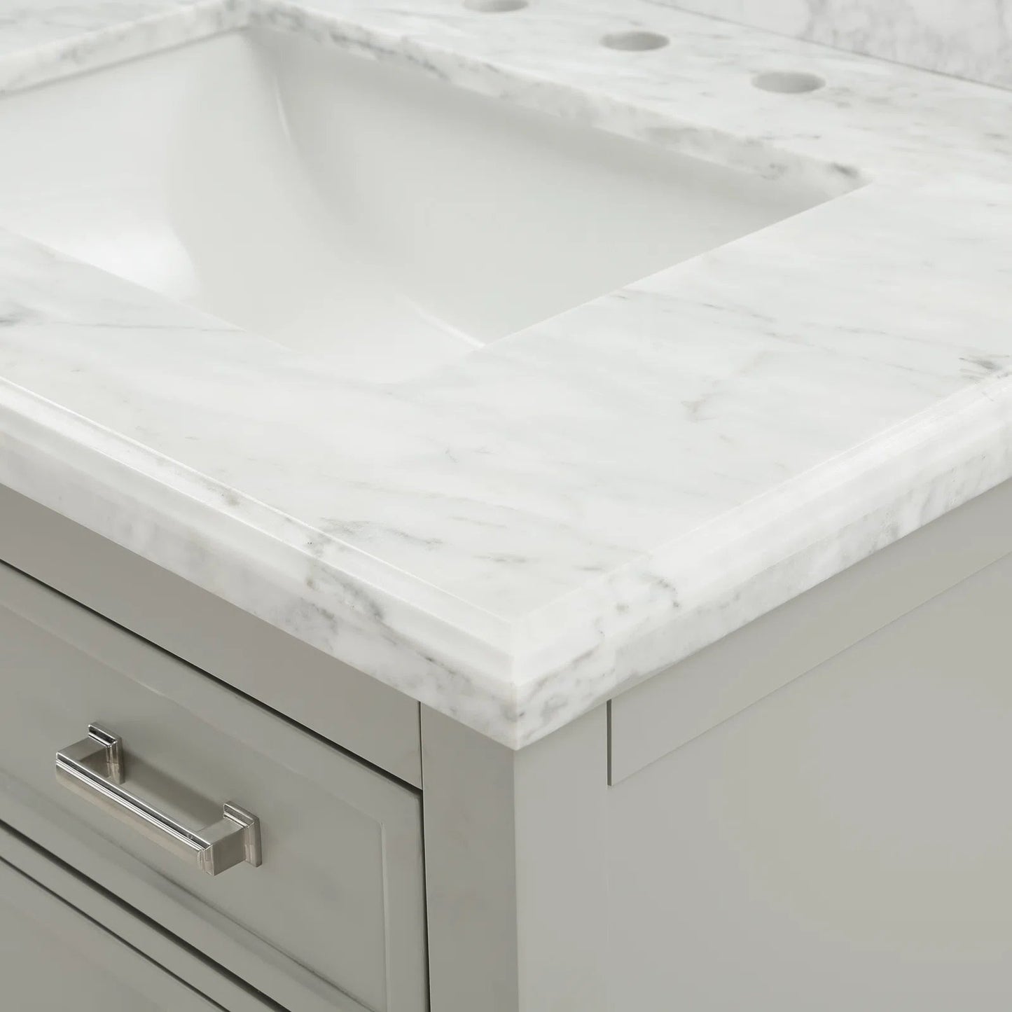 31" Single Sink Bathroom Vanity with Marble Top - Gray
