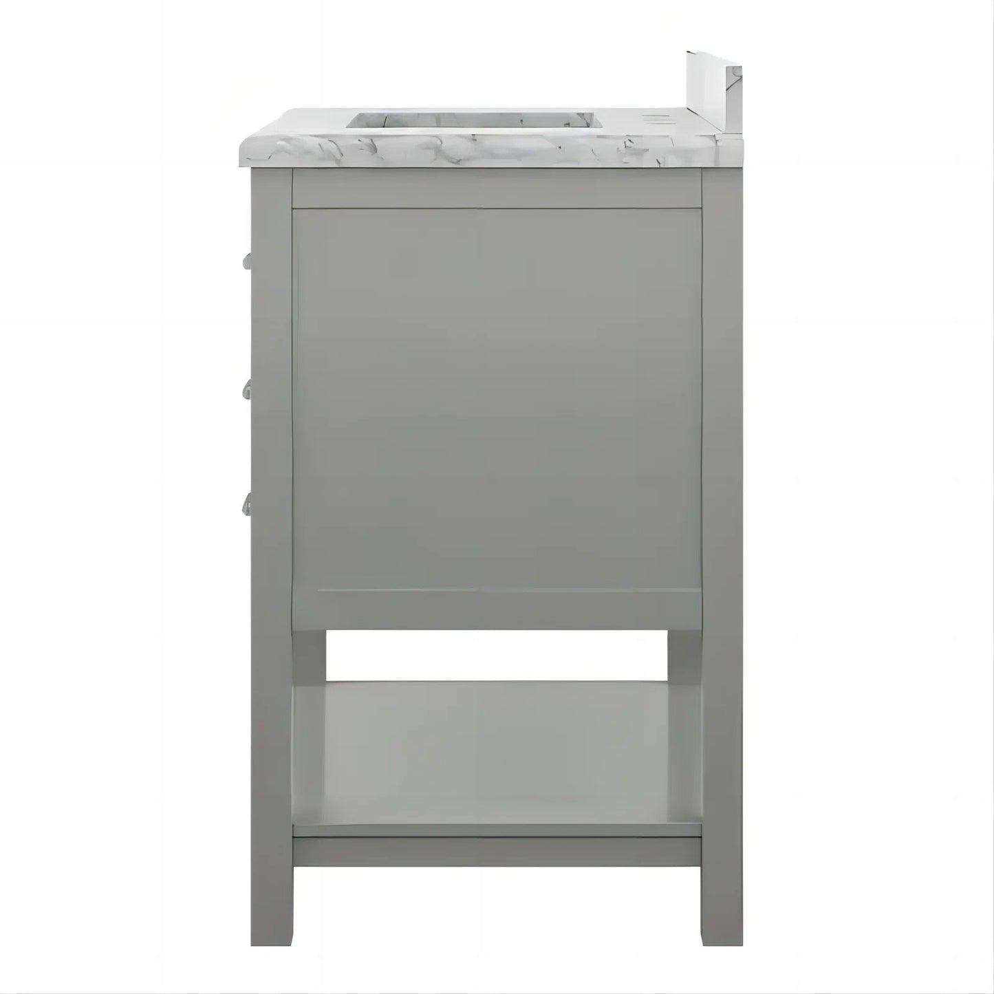 31" Single Sink Bathroom Vanity with Marble Top - Gray