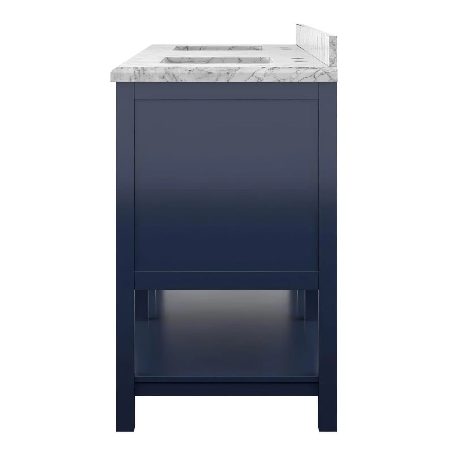 72" Double Sink Bathroom Vanity with Marble Top - Blue